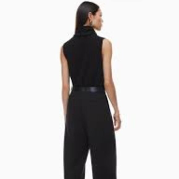 Aritzia Babaton  Brushed 100%Cashmere Relaxed  a mockneck Tank top size Medium - Picture 2 of 9